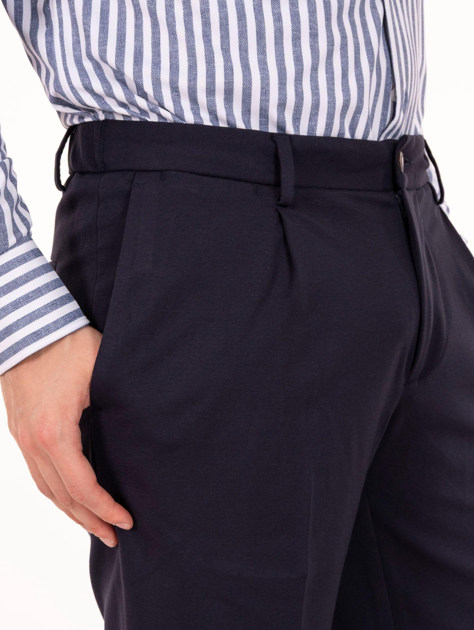 Bermuda Devorè in Lino e Cotone Indaco D114-G049TC362 Devore