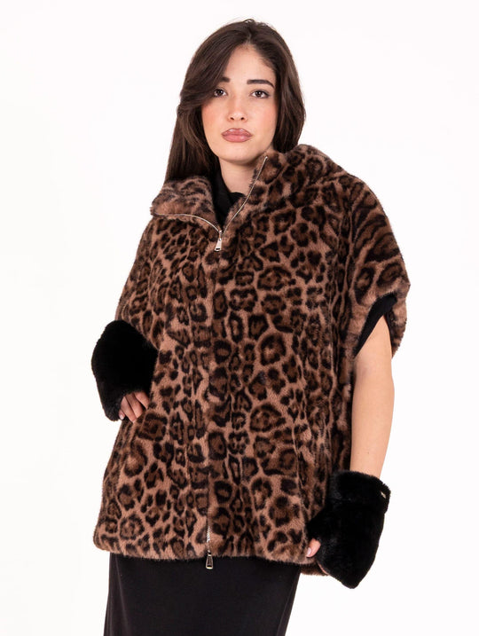 Cappa Eco Pelliccia Leon e Loulou Maculata