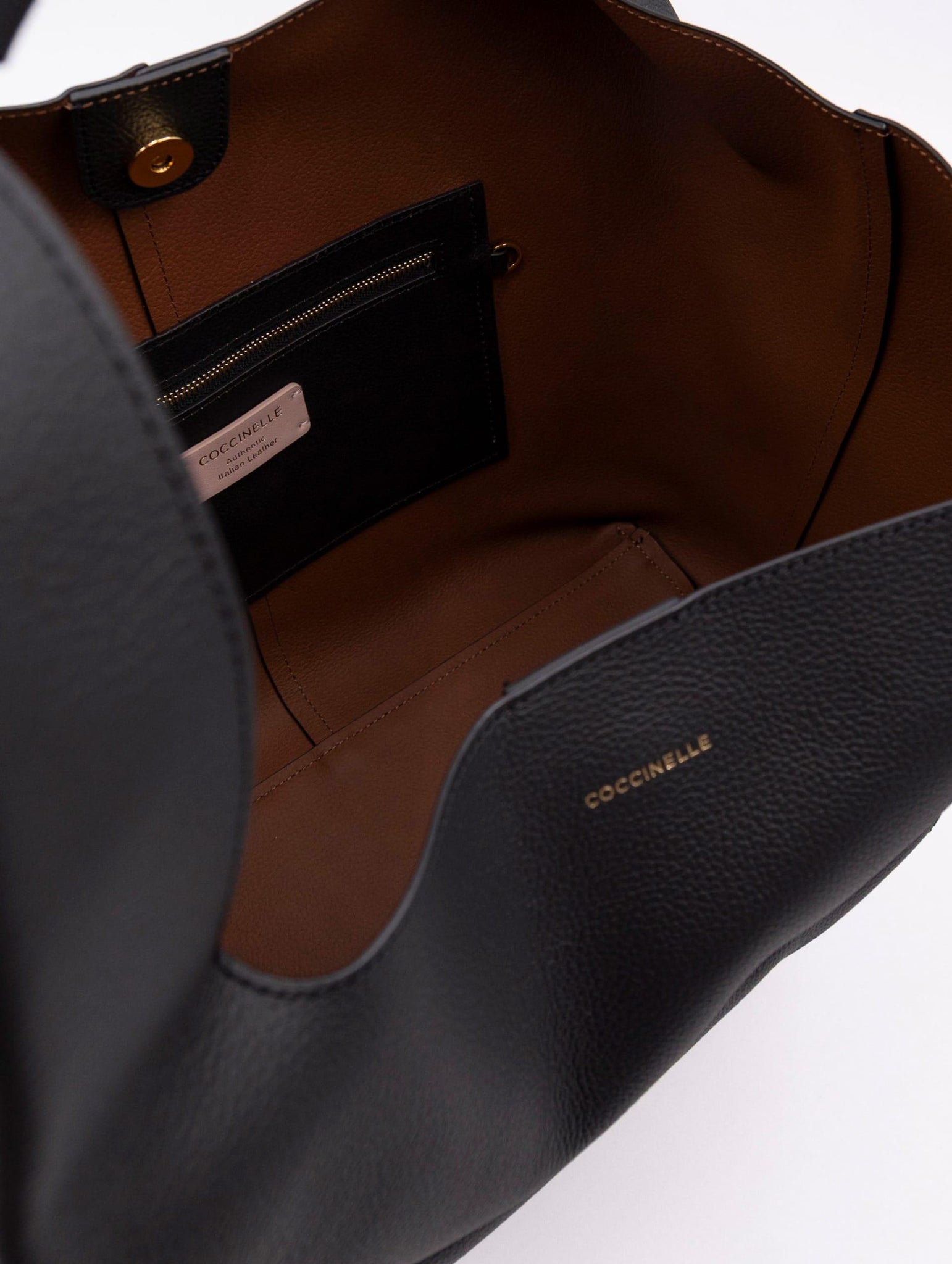 Maxi Borsa  Coccinelle Doppiomanico in Pelle Martellata Nero E1TDP110101613 Coccinelle