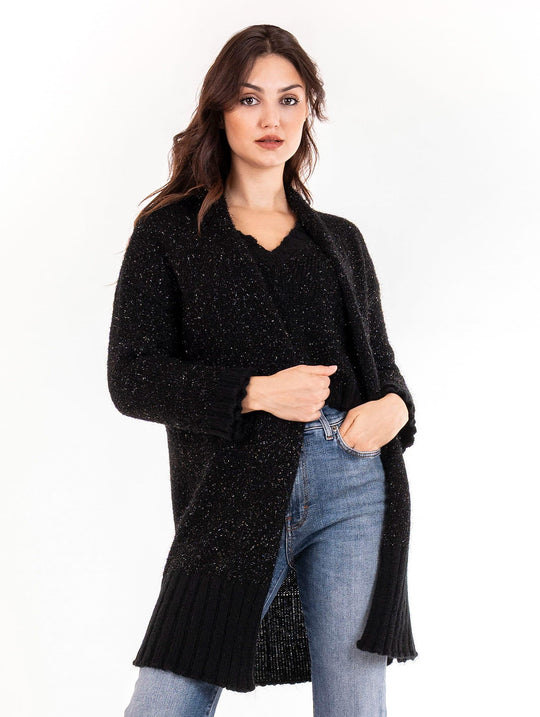 Cardigan Anna Molinari aus Fil Coupè Schwarz
