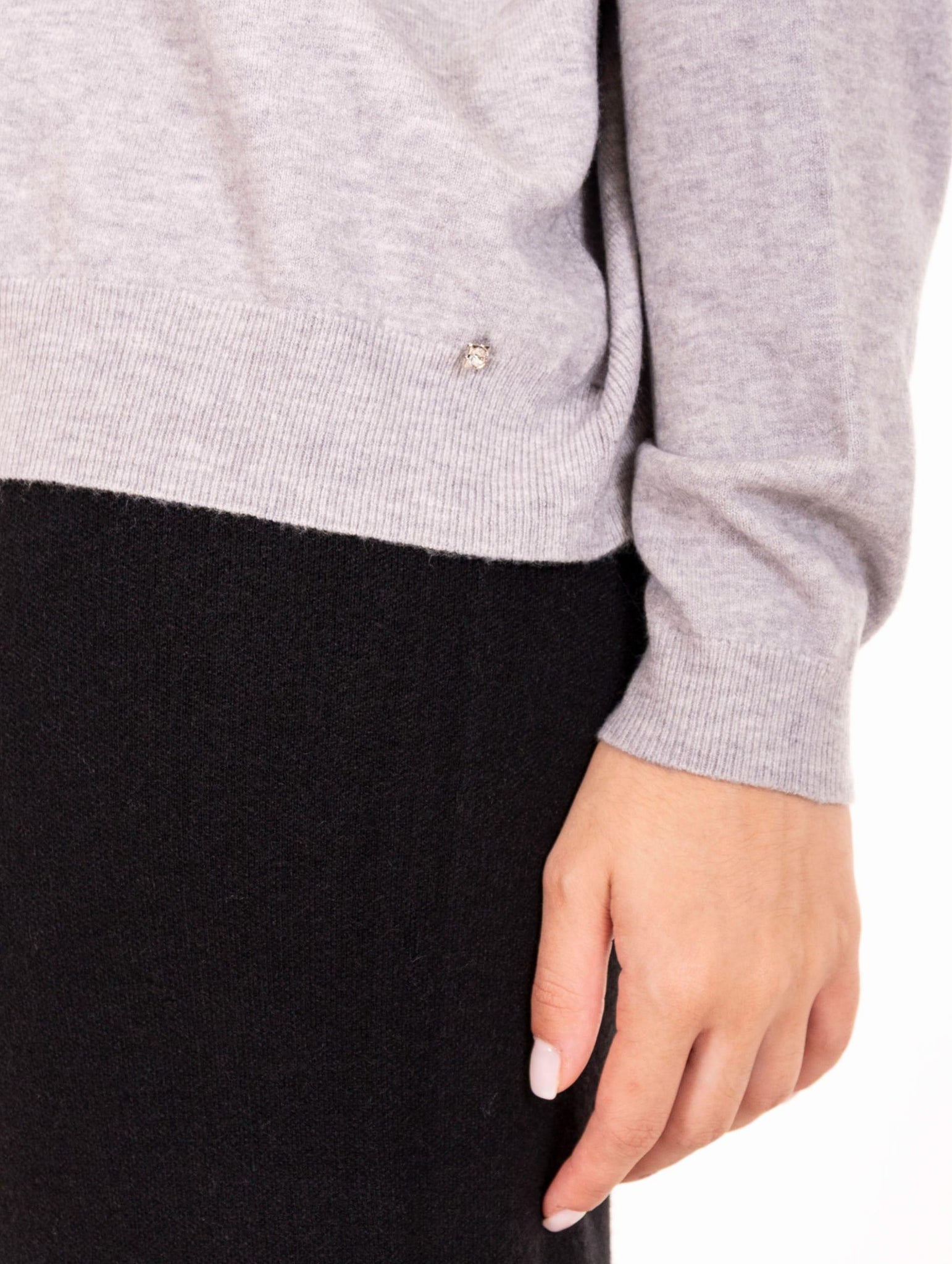 Maxi Maglia Dolcevita White Wise in Lana e Viscosa Grigio WW2001112 White Wise