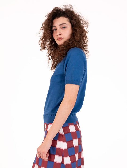 Maglia Alpha Studio in Cotone Blu Marino