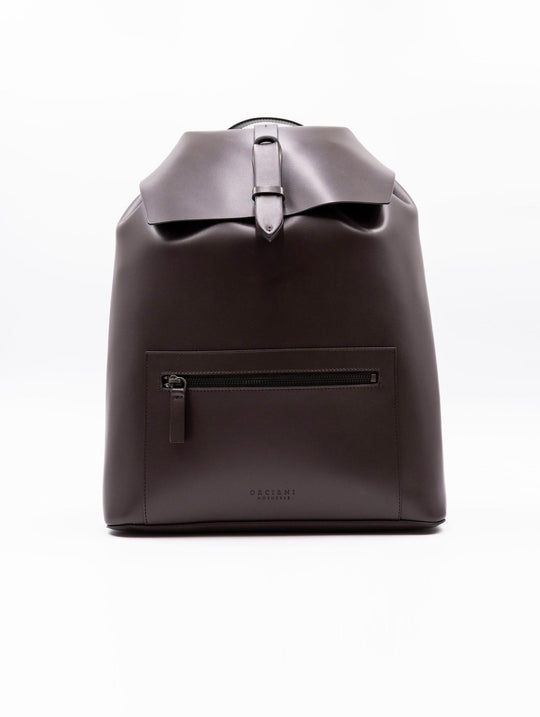 Rucksack Nobuckle Orciani Alba aus dunkelbraunem Leder
