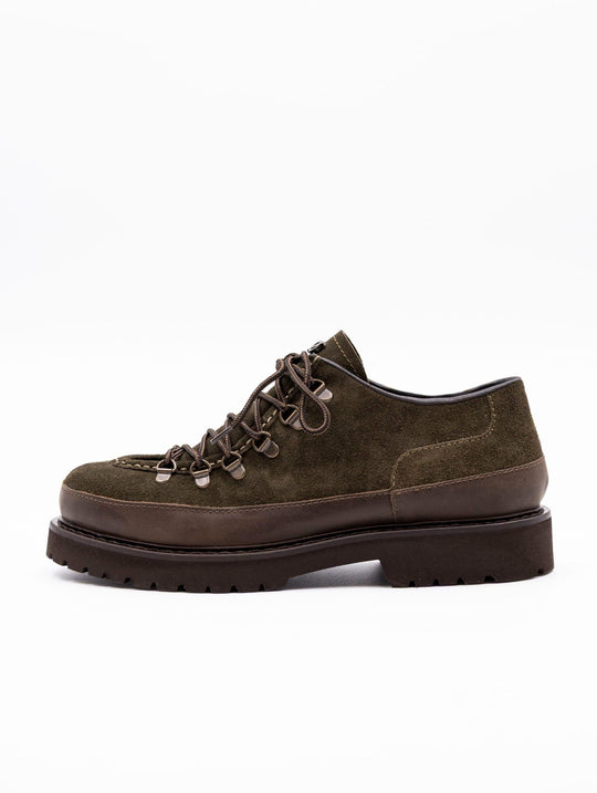 Merano Low Kjore Project Derby Shoes in Olive Suede