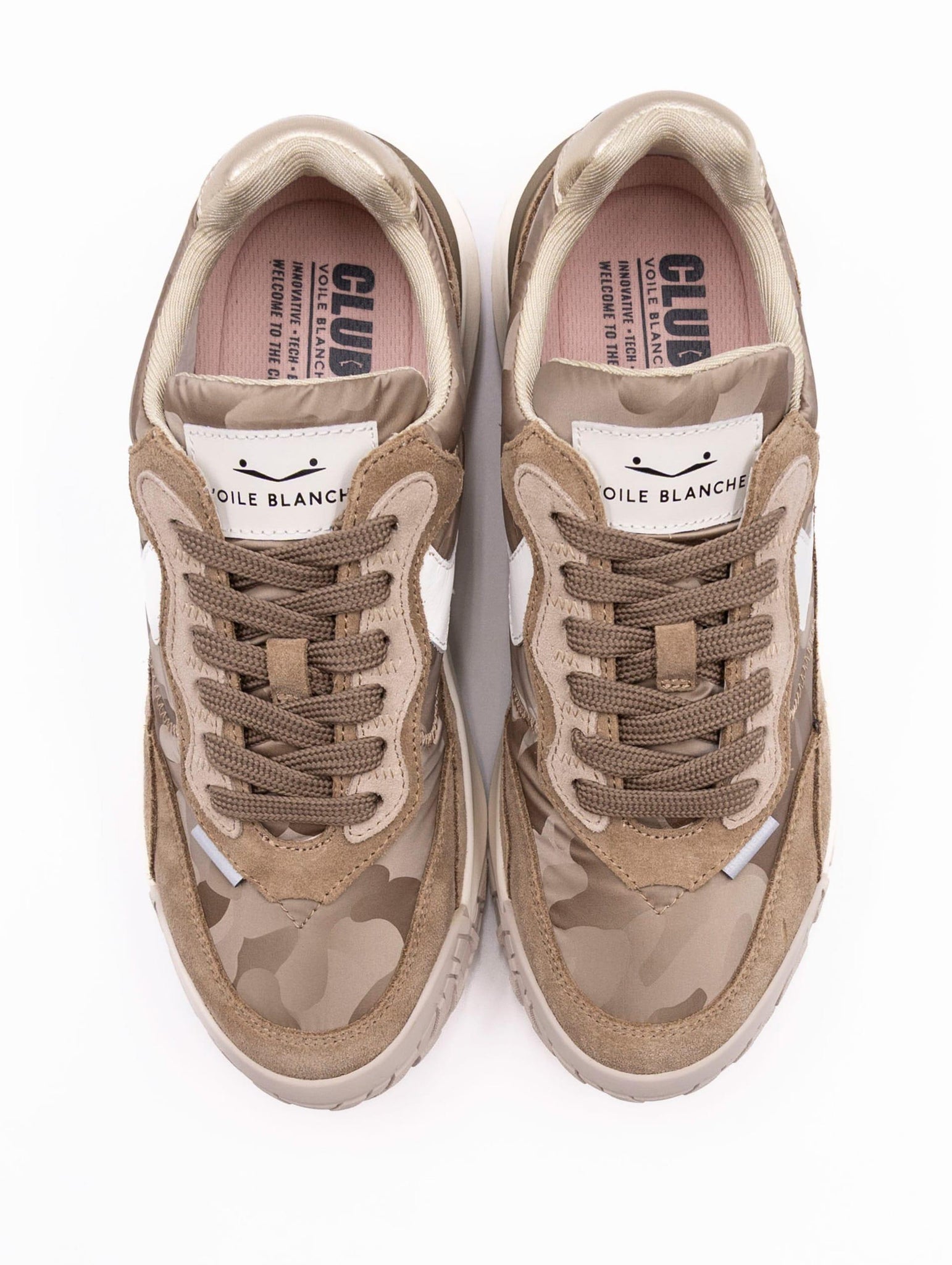 Sneakers Club Act Voile Blanche in Suede e Nylon Marrone Oro CLUBACTWLIGHTBROWNGOLD Voile Blanche