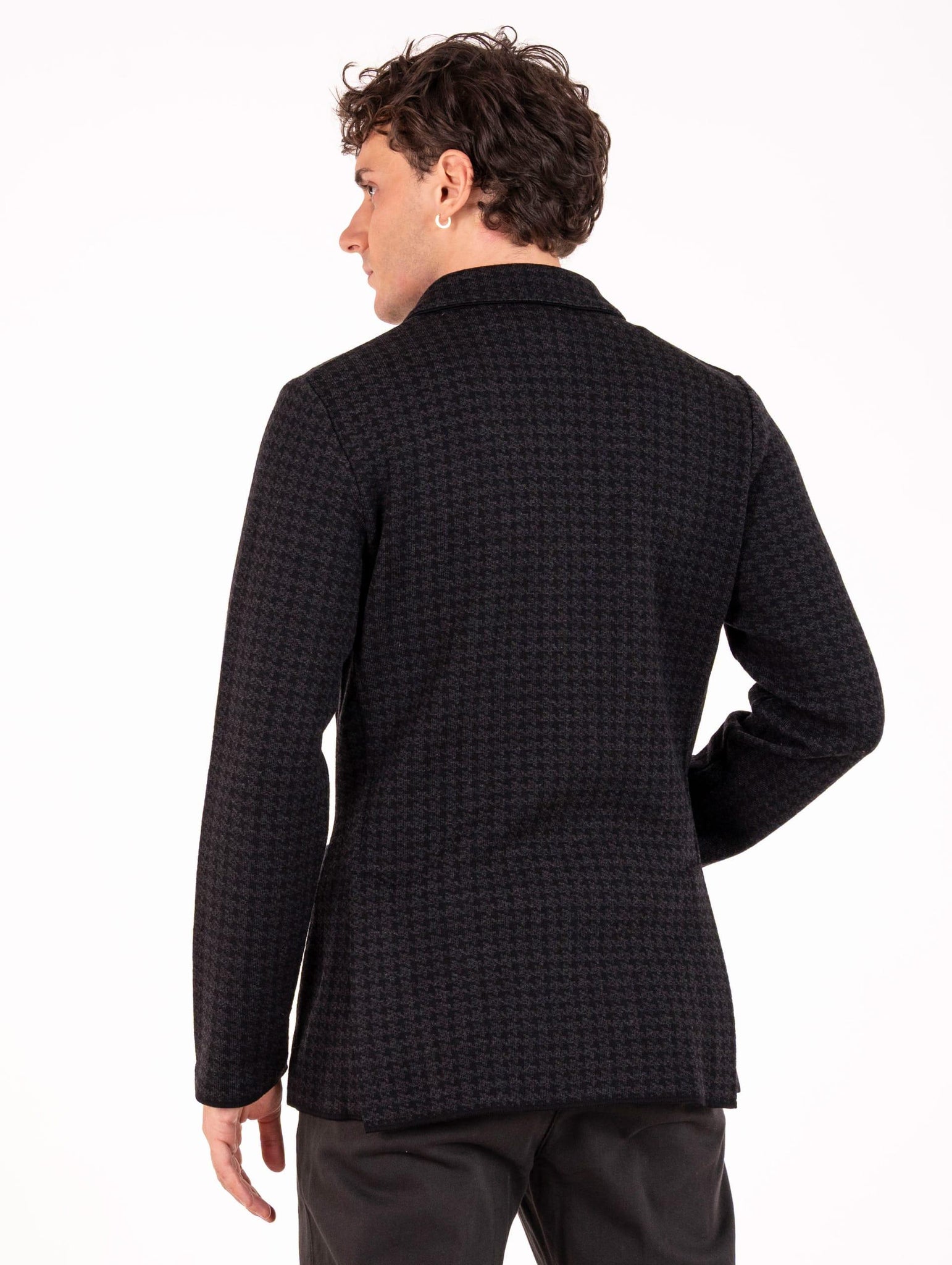 Giacca Doppiopetto Lardini in Lana Vergine Pied de Poule Nera CNLJM57930NE Lardini