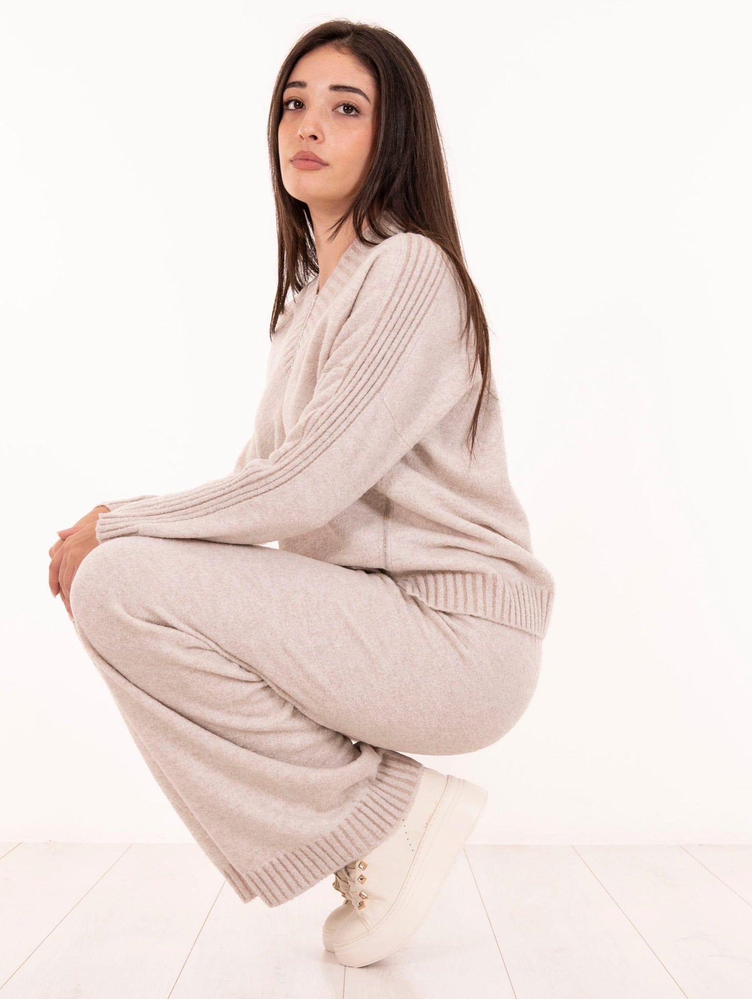 Soft Pant D.Exterior in Lana Gesso 615537GESS D.EXTERIOR