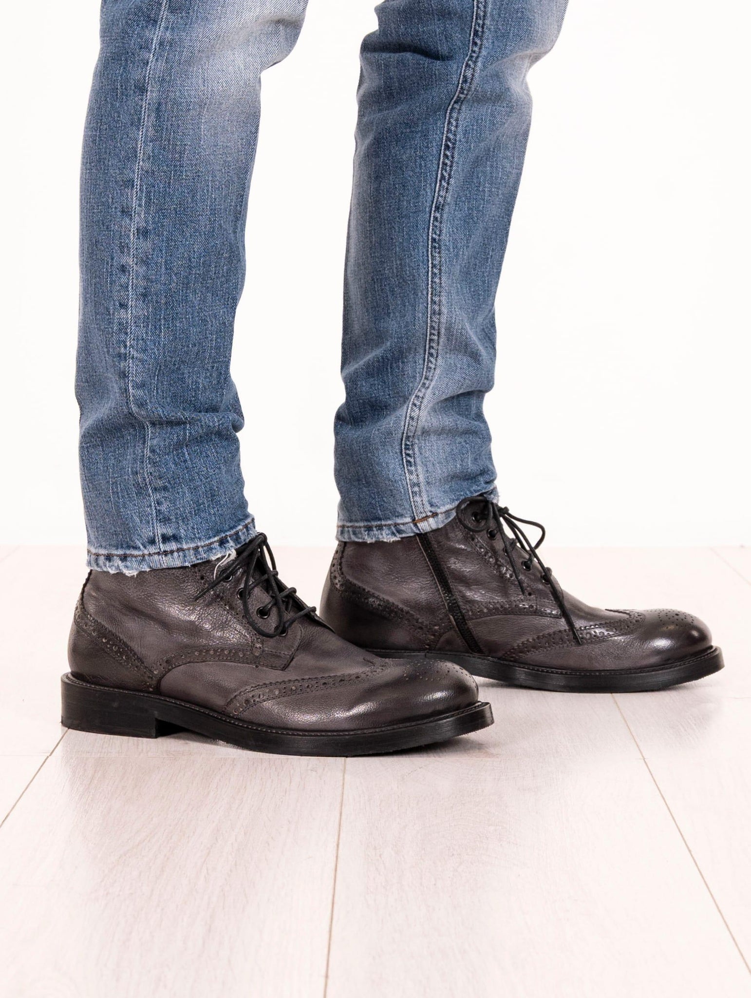 Stivale Four Stroke in Pelle Grigio 37340/1BIS32 Four Stroke