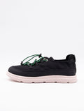 Sneaker CNR aus Stoff und Leder Schwarz und Rosa