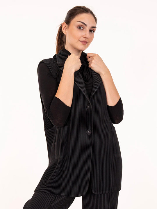 Pleated Vest Meimeij Black