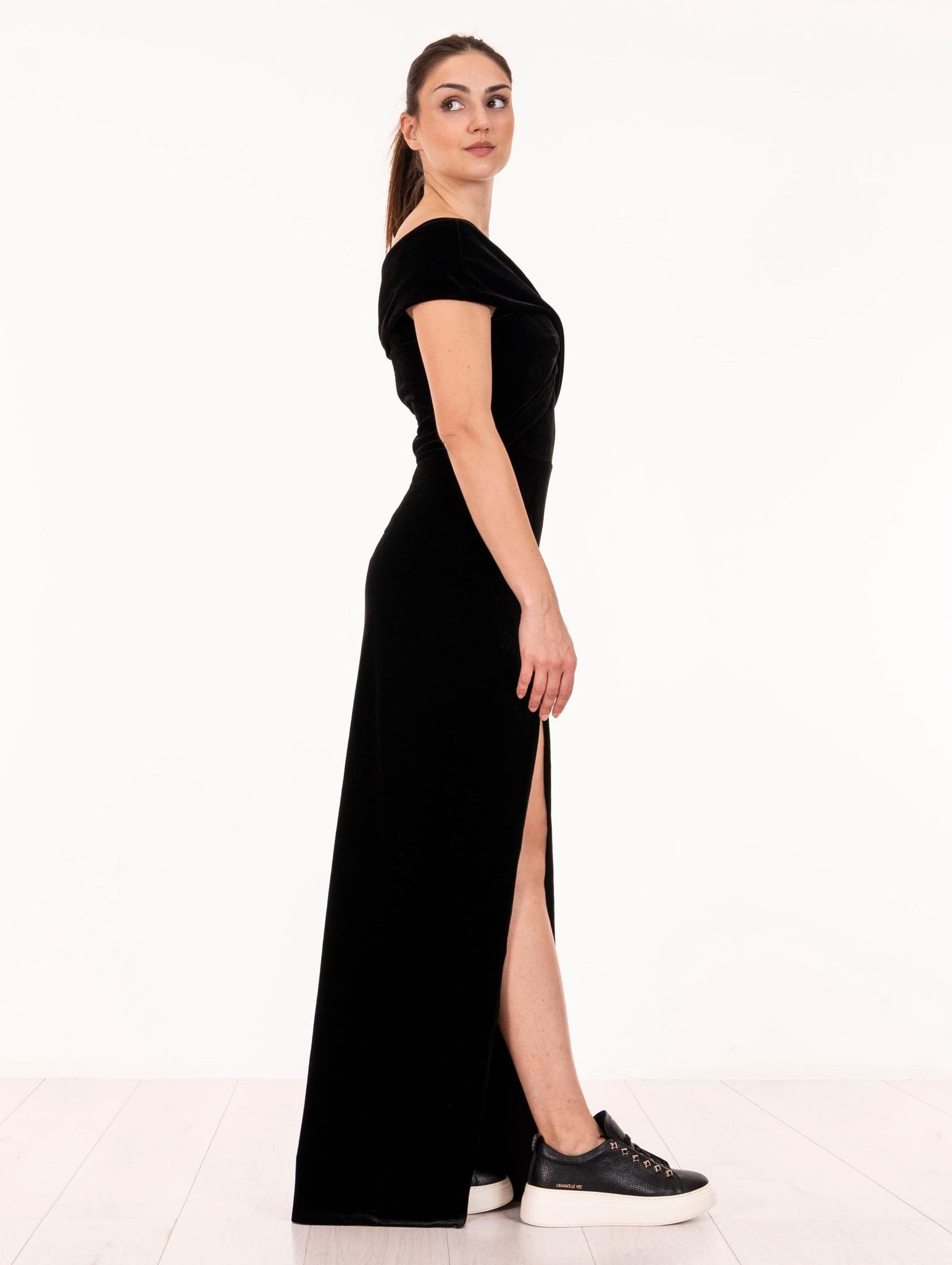 Abito Lungo Nosecret in Velluto Nero 253NS026LIQUI NoSecrets