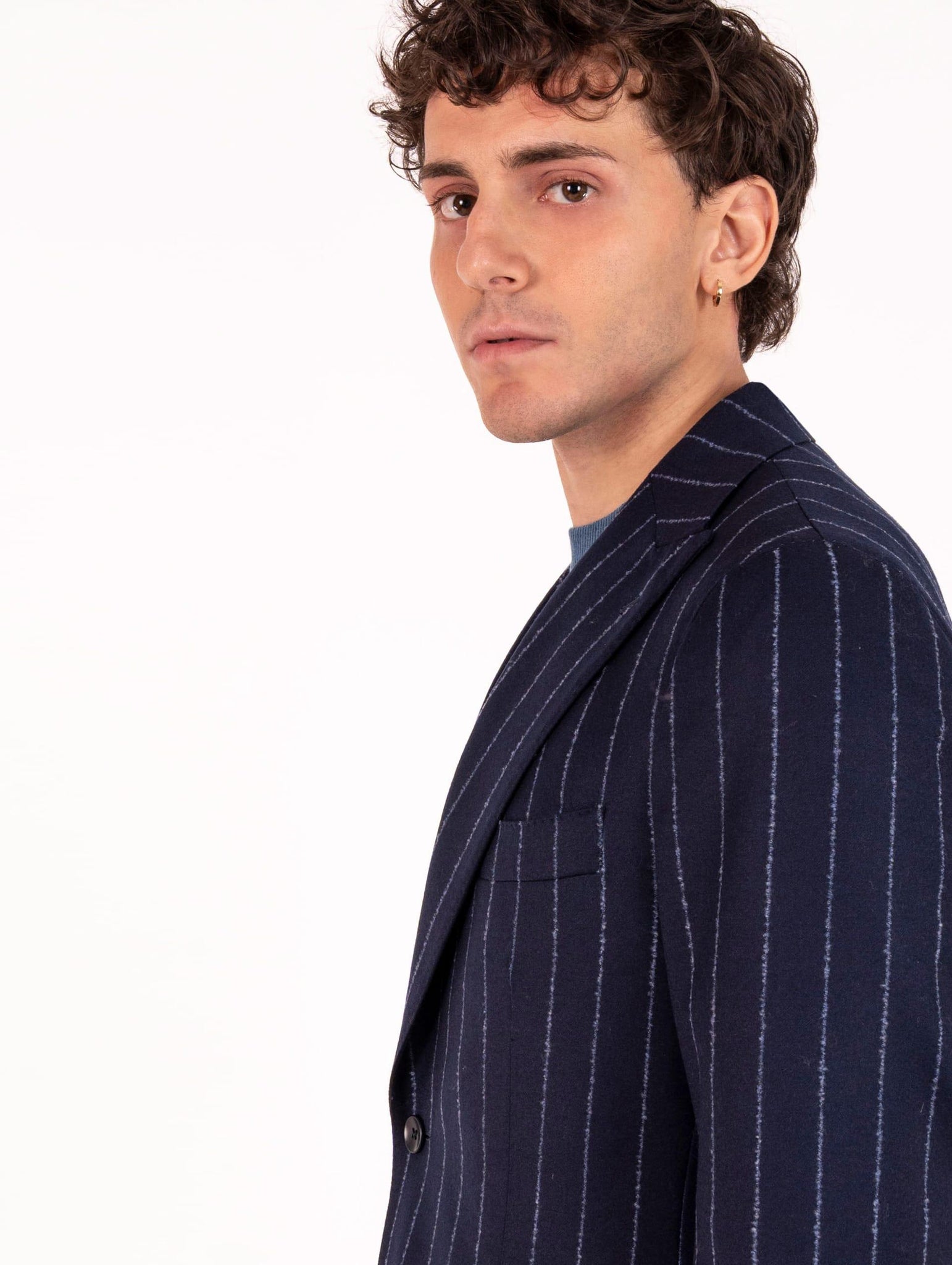 Abito Sartoriale Four Stroke in Lana Vergine Gessato Blu AMADRID1/13103256 Four Stroke