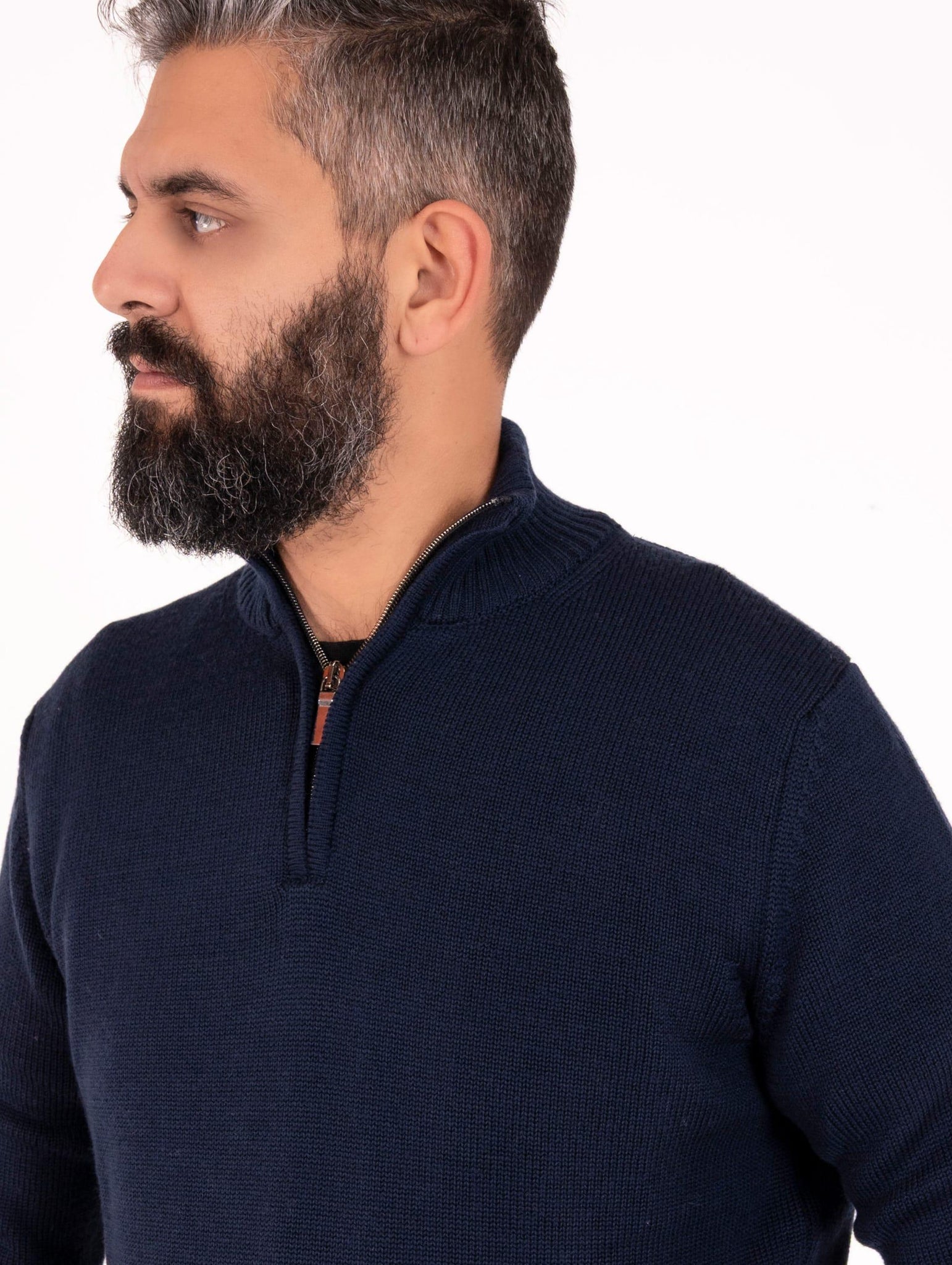 Maglia Four Stroke con Zip in Lana Merinos Extrafine Blu HA312ZIPBLU Four Stroke