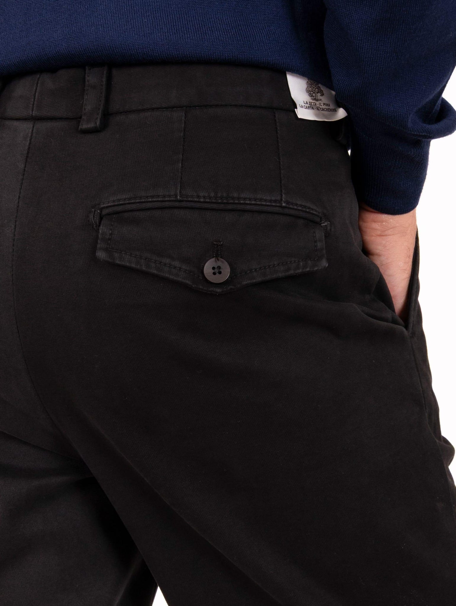 Pantalone Devore in Cotone Piquet Nero DVR44-A007TC001 Devore