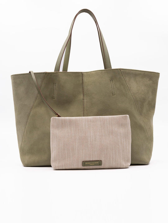 Borsa Maya Gianni Chiarini in Suede Salvia e Panna