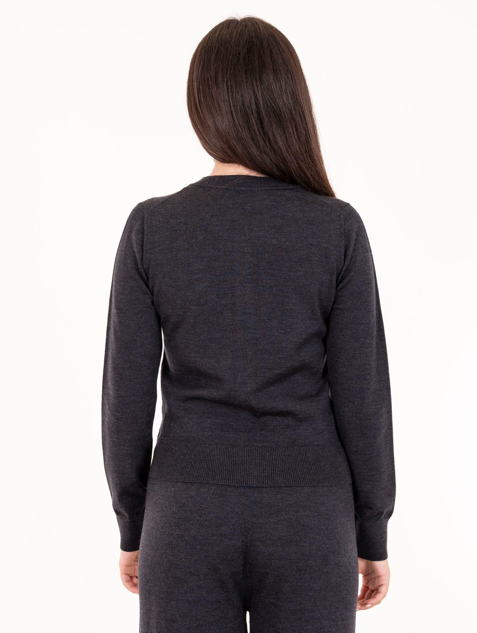 Cardigan Alpha Studio in Lana Merinos Antracite AD-4005E2004 Alpha Studio