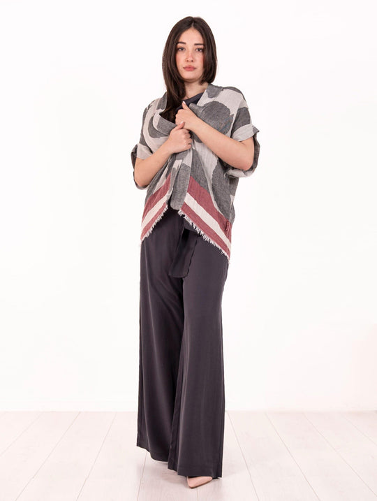 Kimono Jacke Alessia Santi aus Baumwoll-Jacquard Sand