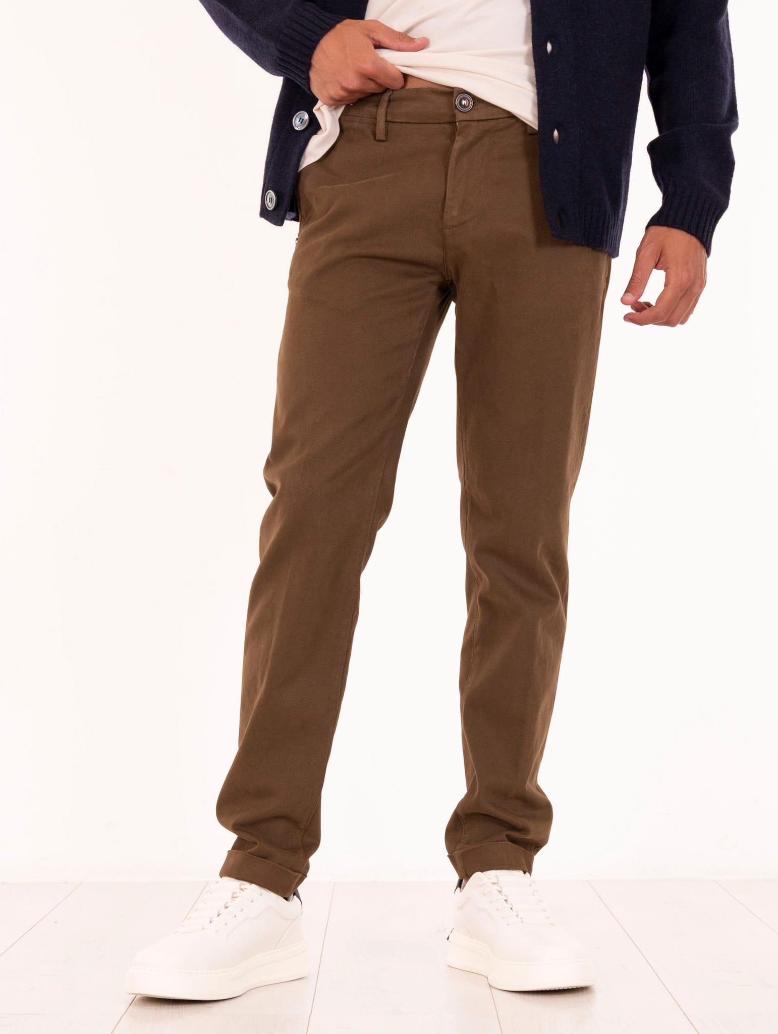 Pantalone Re-Hash in Cotone e Tencel Tabacco P2492417JM4604 Re-Hash