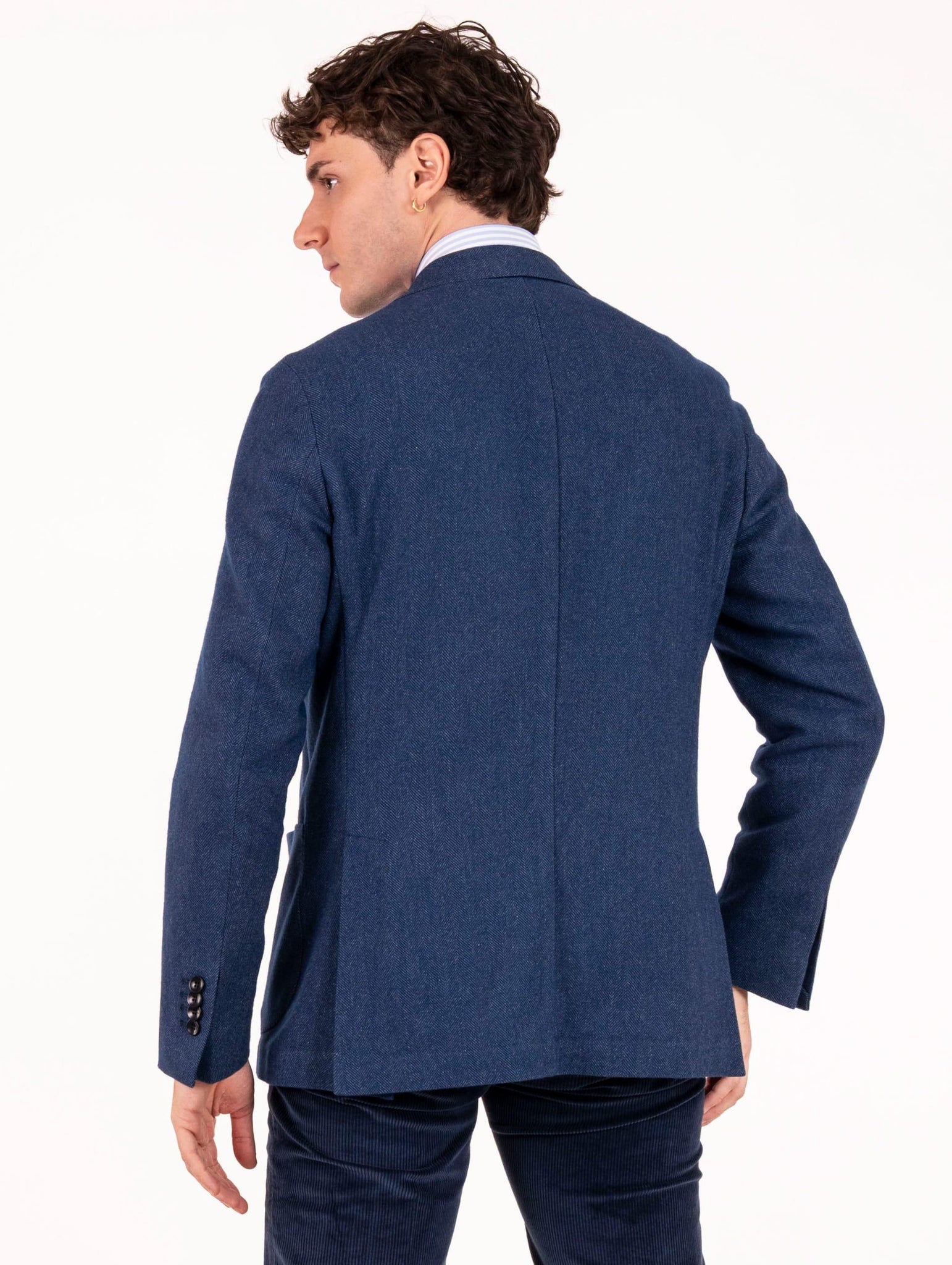 Giacca Sartoriale Four Stroke in Lana e Cotone Spigata Indaco WEEKEND2/13132056 Four Stroke