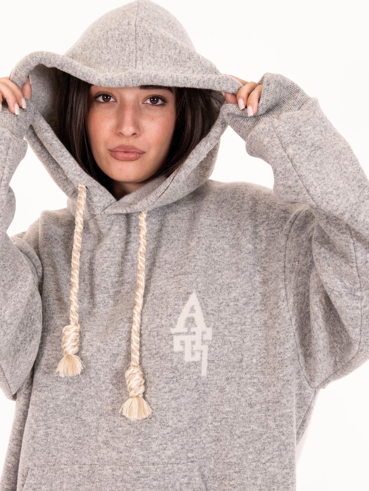 Felpa Palmer Al Ain in Lana Grigia AHWWW102PALMER Al Ain