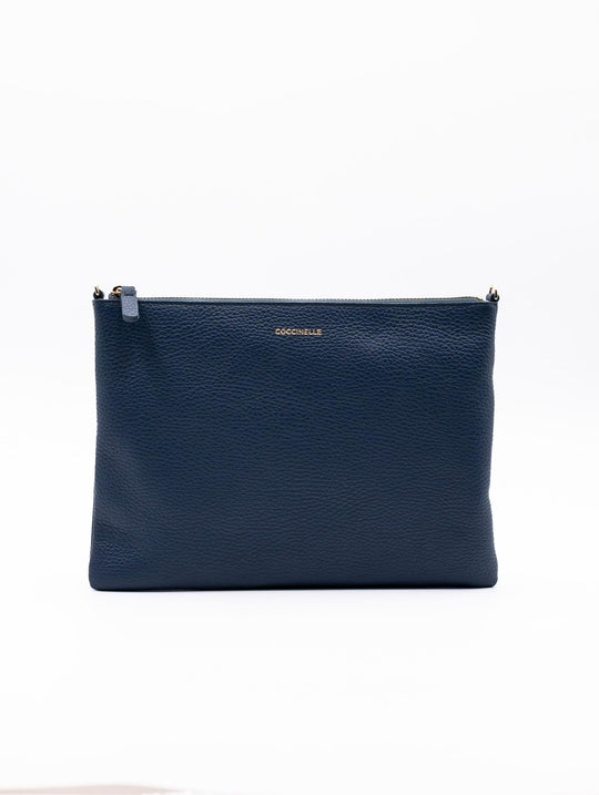 Pochette Best Crossbody Coccinelle in Pelle Martellata Blu