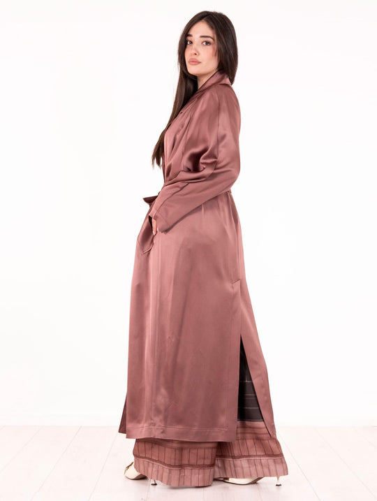 Alysi Trenchcoat aus Satin Blush