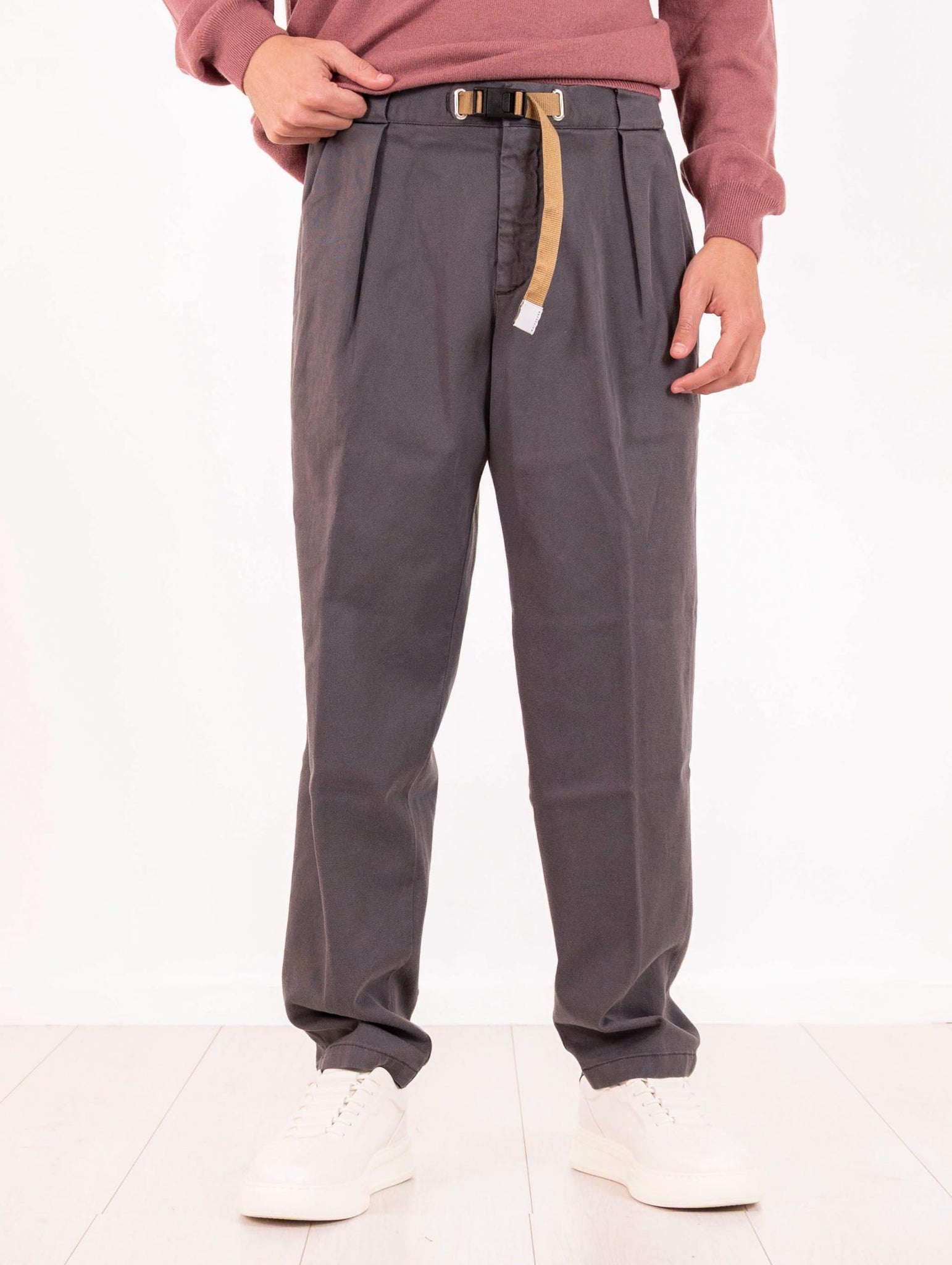 Pantalone White Sand in Tencel e Cotone Fango 25WSU8025934 White Sand