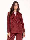 Myths Doppelreihiger Blazer aus Siena-Terrakotta Samt