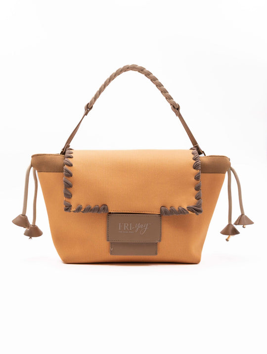 Borsa Silvia Fri-Yay in Maglia Arancio e Tabacco