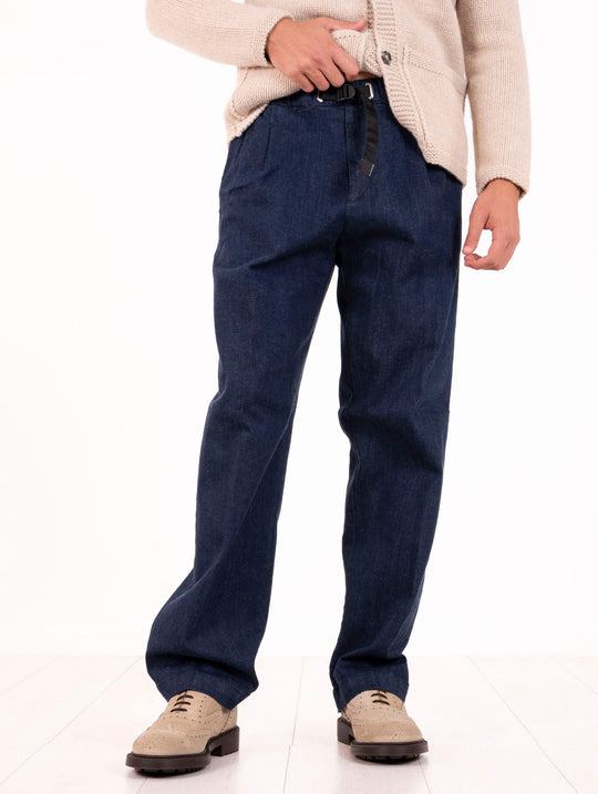 White Sand Pants in Denim Cotton