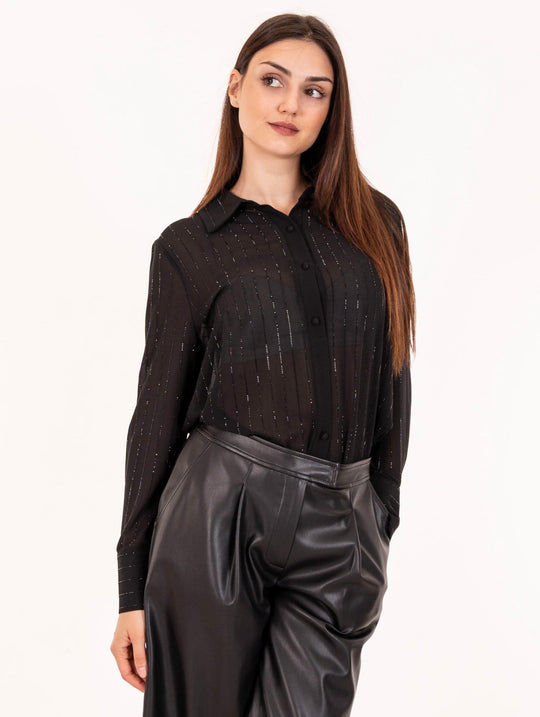 Camicia Gessata Diamanti Nosecrets Nera