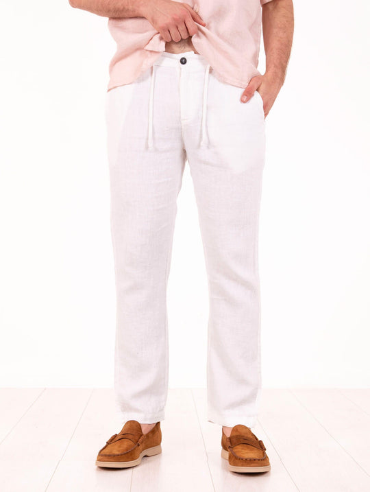 Pantalone Portofino Roy Roger's in Lino Bianco