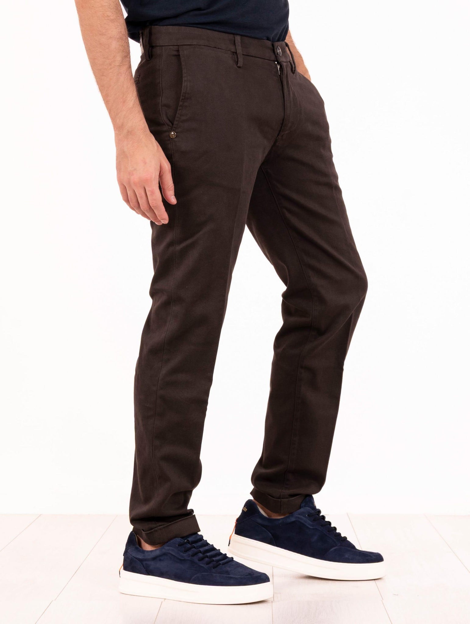 Pantalone Re-Hash in Cotone e Tencel Testa di Moro P2492417JM4900 Re-Hash