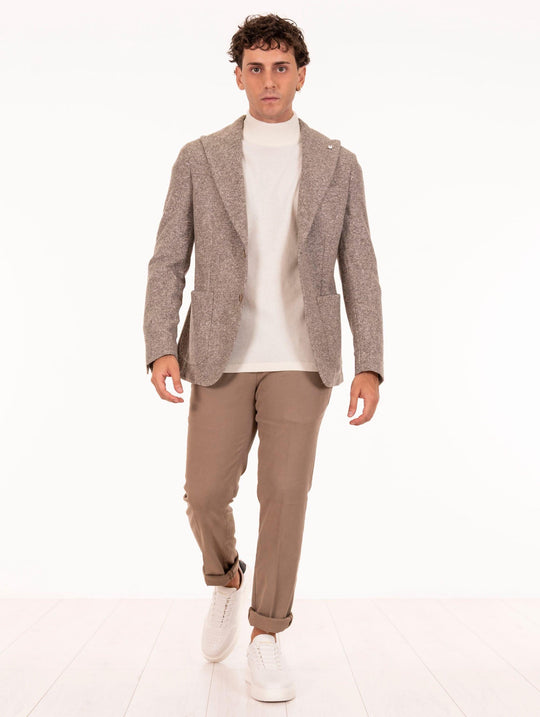 L.B.M. 1911 Jacket in Jersey and Virgin Wool Beige