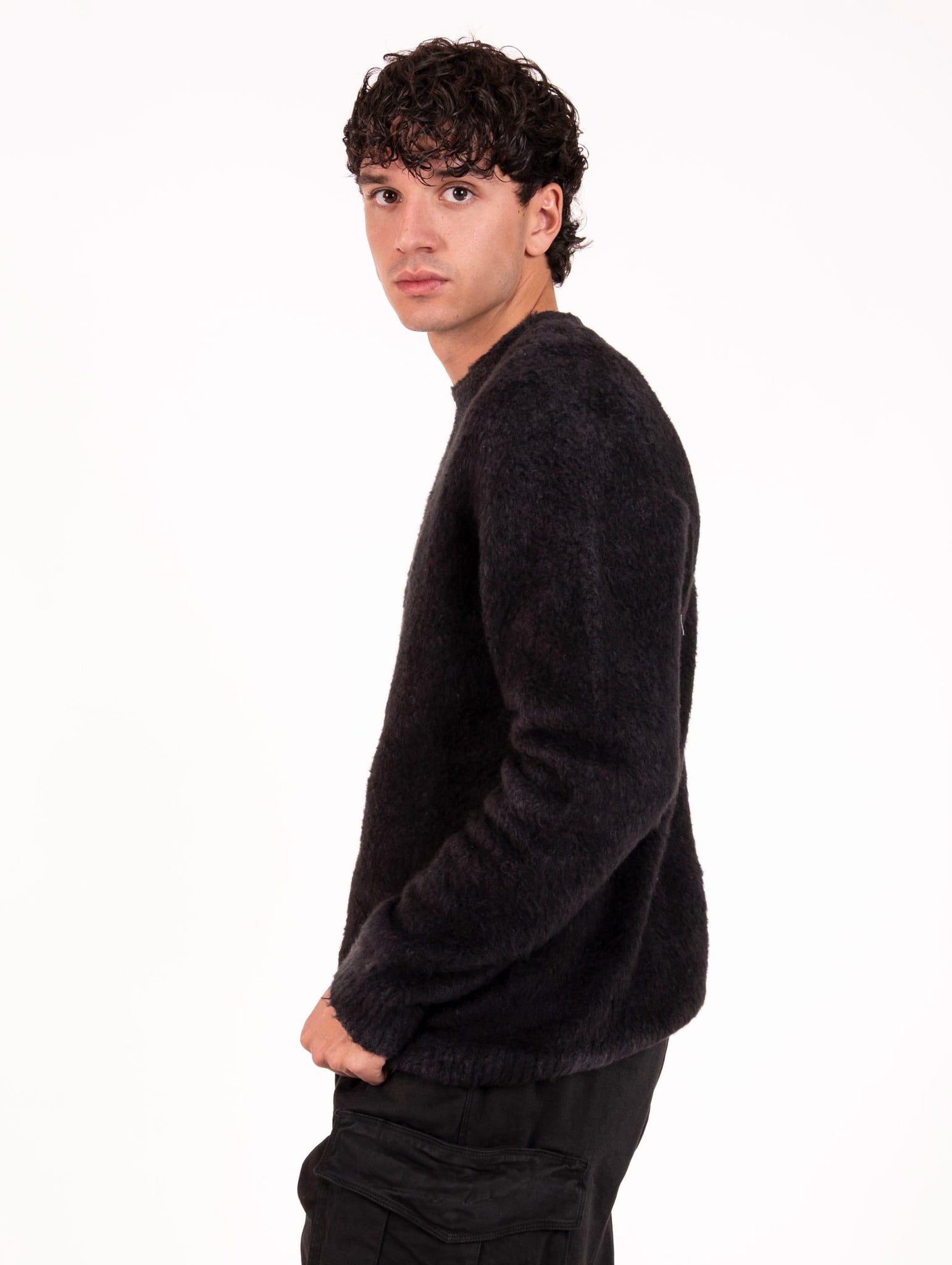 Maglia Roberto Collina in Misto Cotone Nero e Bianco 253M52001M5221 Roberto Collina