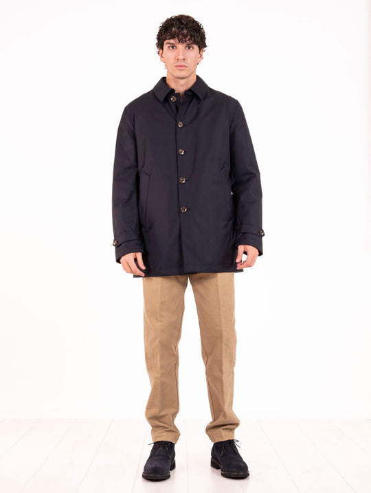 Cappotto Montecore in Lana Vergine Blu Black