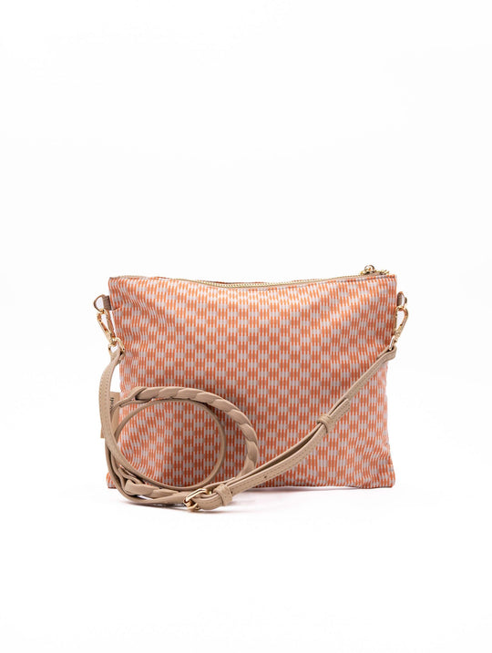Pochette Erminia Fri-Yay in Tessuto Tecnico Arancio e Beige