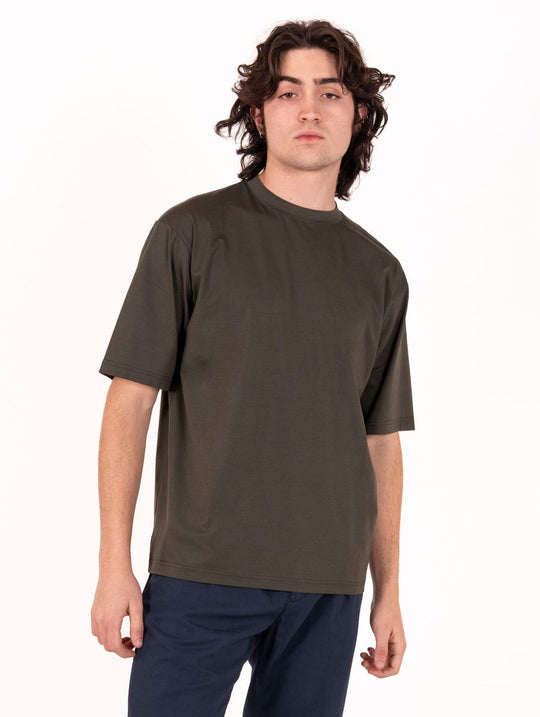 T-Shirt White Sand aus Baumwolle und Tencel Grün