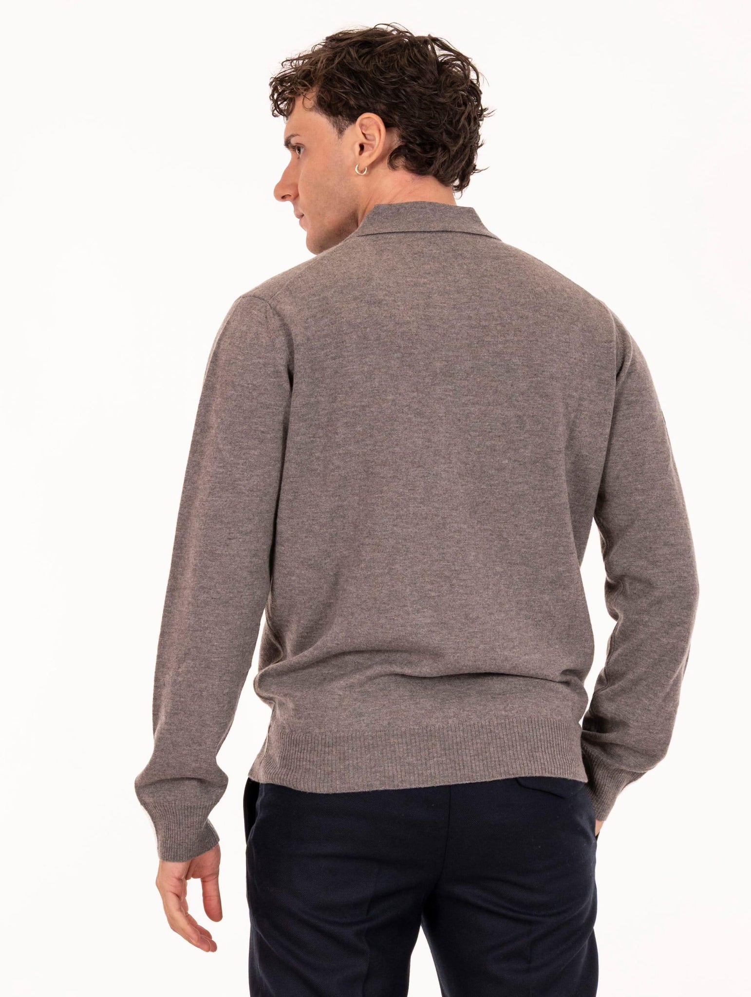 Polo Alpha Studio in Lana Geelong Tortora AU-3103B1015 Alpha Studio