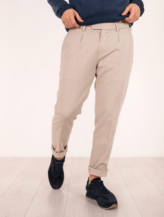 Pantalone Devorè aus Baumwolle Piquet in Mandel