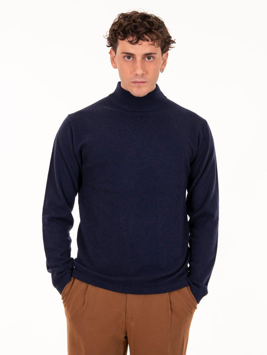 Rollkragenpullover Daniele Fiesoli aus extrafeiner Merinowolle und Kaschmir Nacht