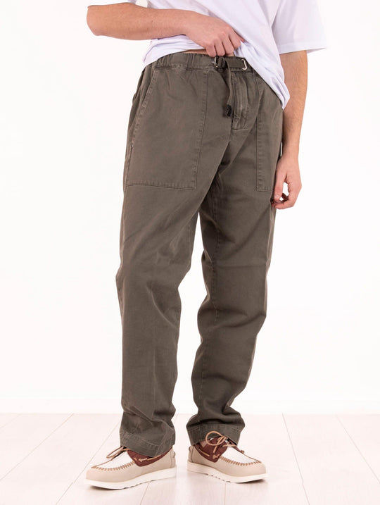 White Sand Pants in Military Green Cotton