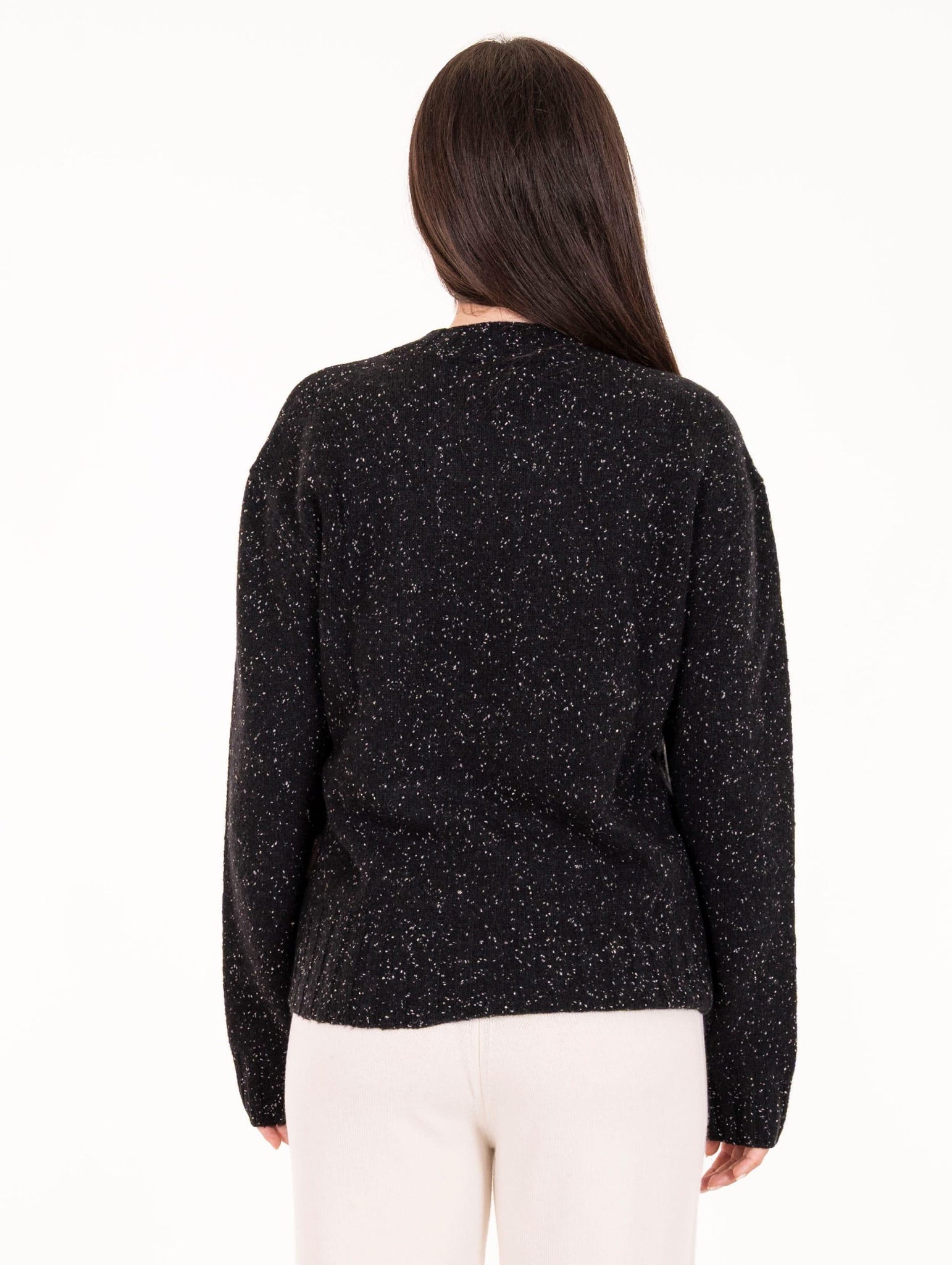 Pull Alessia Santi in Lana Melange Nero e Grigio SD53033S3000 Alessia Santi