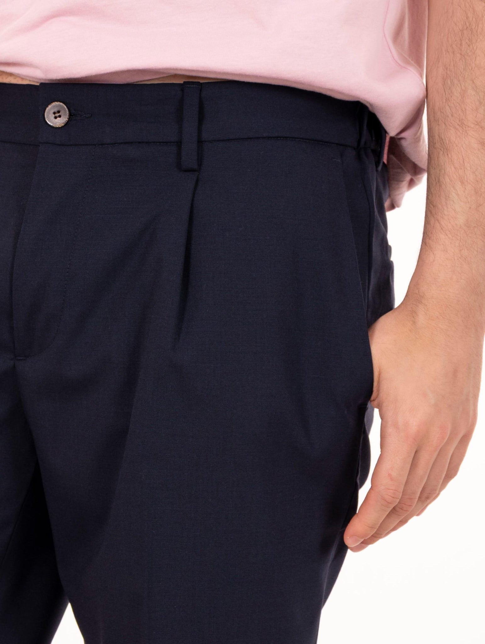 Bermuda Devorè in Lana Navy Melange D155C-W20070394 Devore