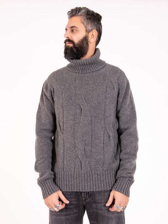 Maglia Collo Alto Alpha Studio in Cashmere Grigia