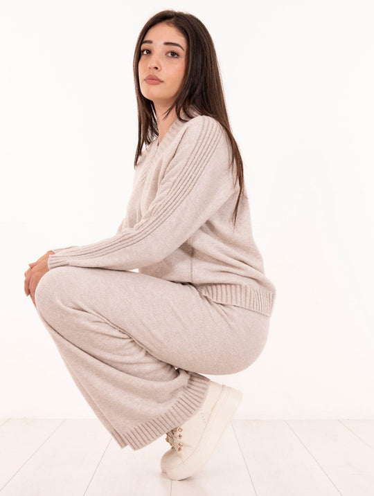 Soft Pant D.Exterior in Lana Gesso