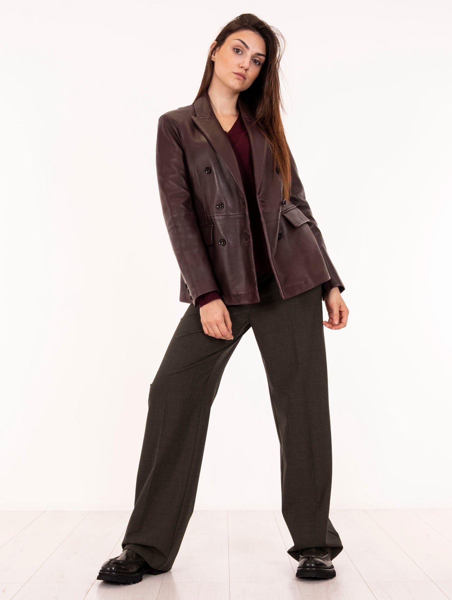 Blazer Tiak The Jeackie Leather in Pelle Plongee Granada TIAK204 The Jack Leathers