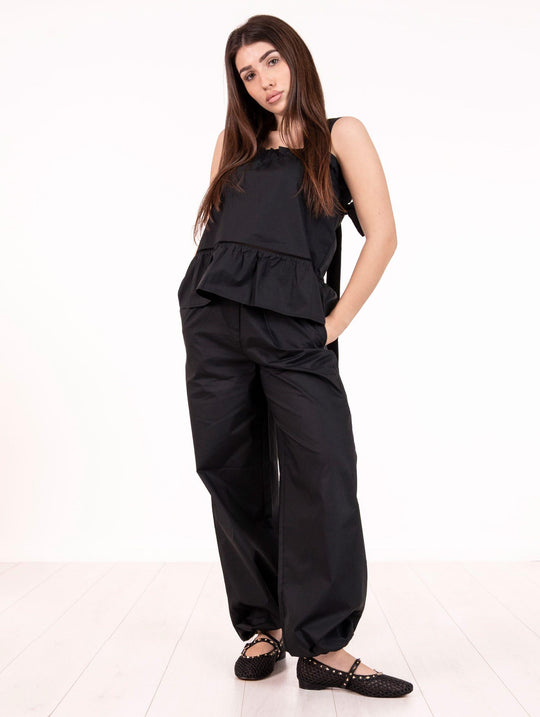 Top Fiocco Anna Molinari in Cotone Nero