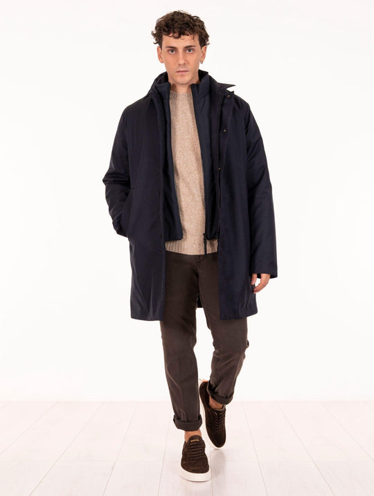 Trench Hokkaido People of Shibuya In Lana Tecnica Navy