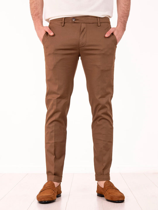 Pantalone Re-Hash in Cotone e Lyocell Tabacco